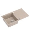 Quadron EVAN 111 GraniteQ zlewozmywak z syfonem Push 2 Open 1-komorowy z/o (860x500x210) pearl beige / elementy stalowe HCQE8650U2BSP2O